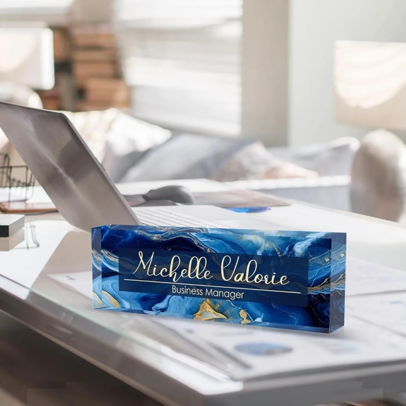 Desk Name Plate - [2D Plano] Placa de Nome Personalizável