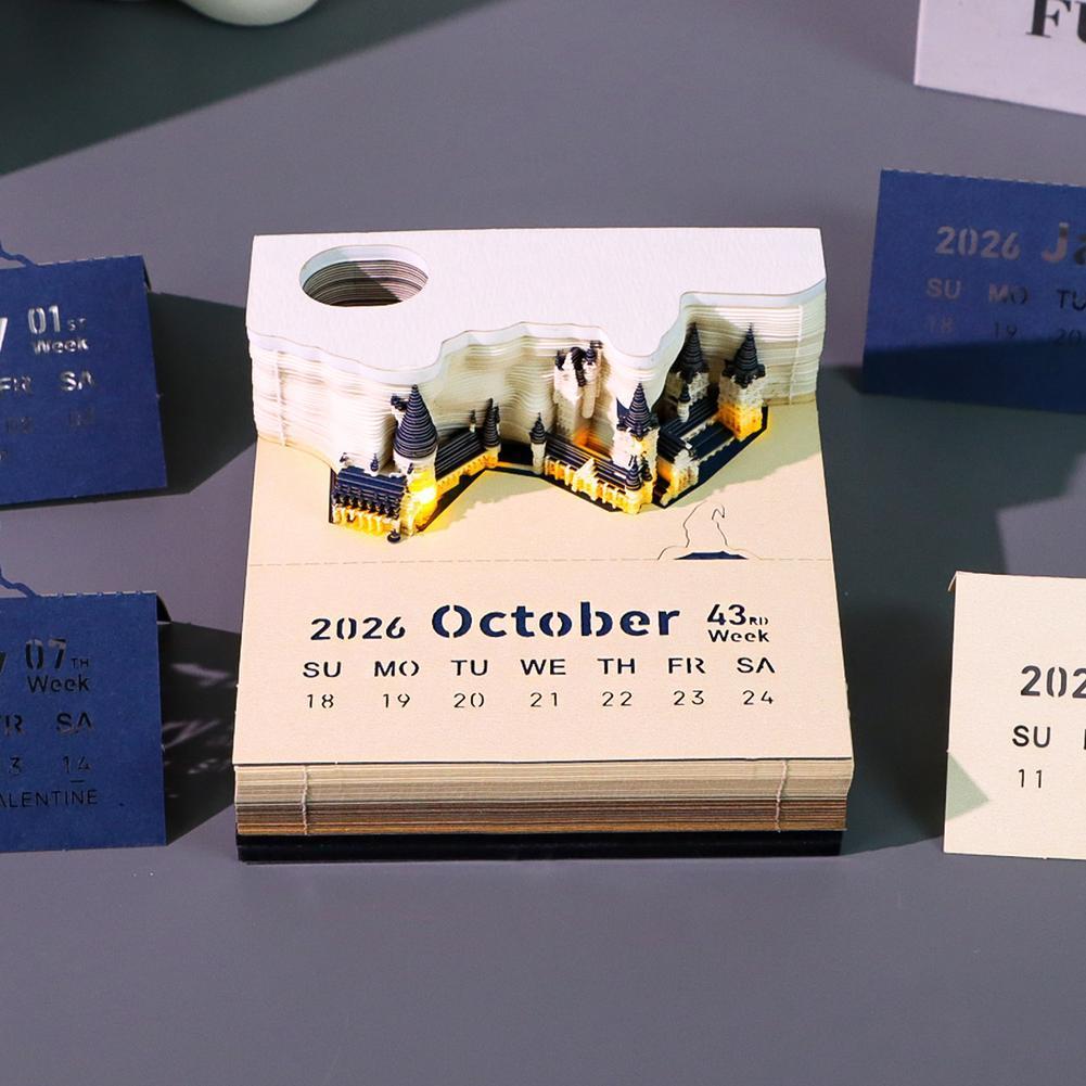 2026 casa na árvore 3d calendá - Memo Pad Sticky avaliação e preço